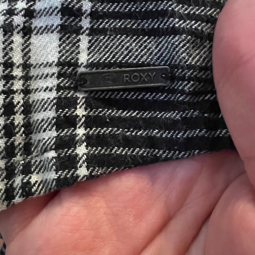 Roxy Black and White Plaid Button Up Shirt - Picture 7 of 7